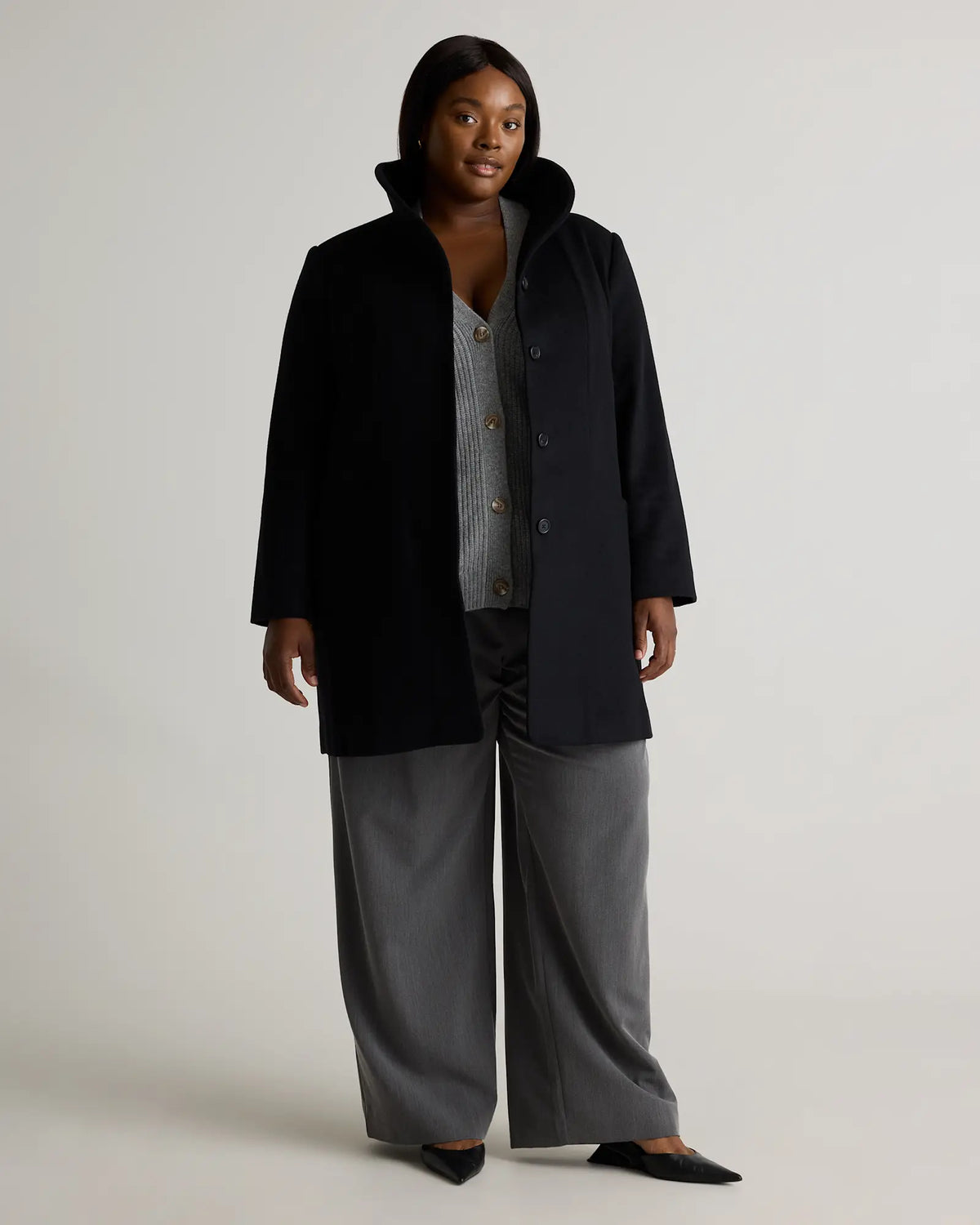 Italian Wool Cocoon Coat - US 1133