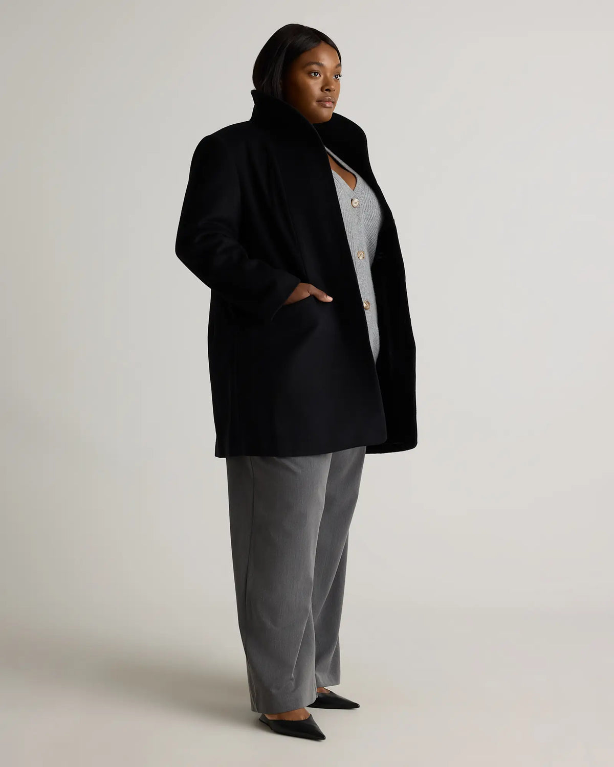 Italian Wool Cocoon Coat - US 1133