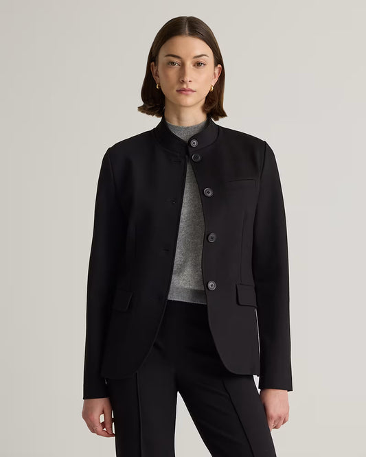 Ultra-Stretch Ponte Stand Collar Blazer - US 2070