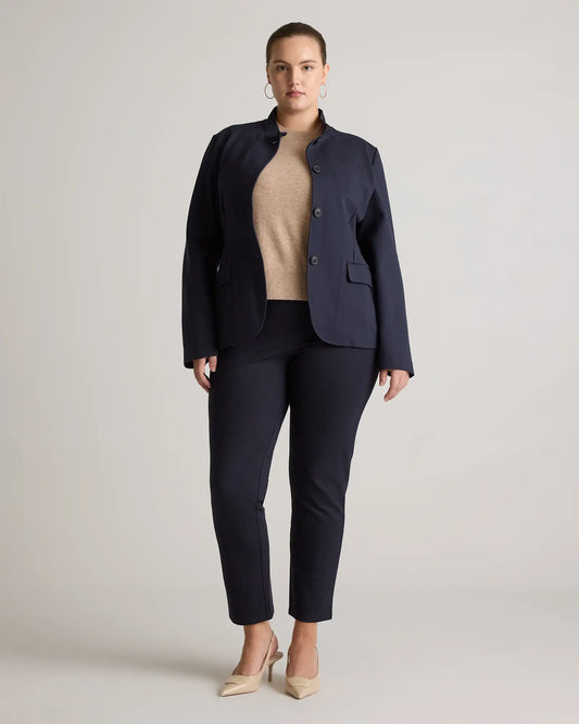 Ultra-Stretch Ponte Stand Collar Blazer - US 6350