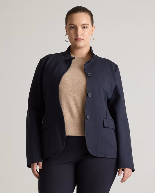 Ultra-Stretch Ponte Stand Collar Blazer - US 6350