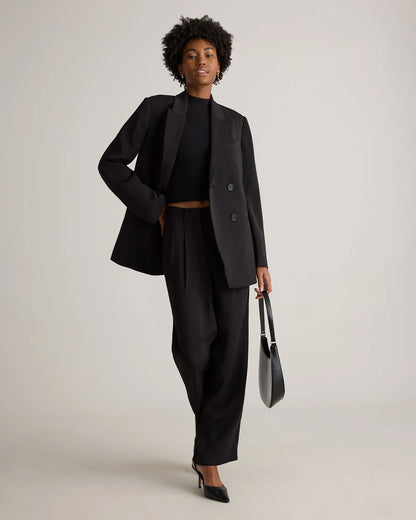 Stretch Crepe Relaxed Double-Breasted Blazer - US 5077