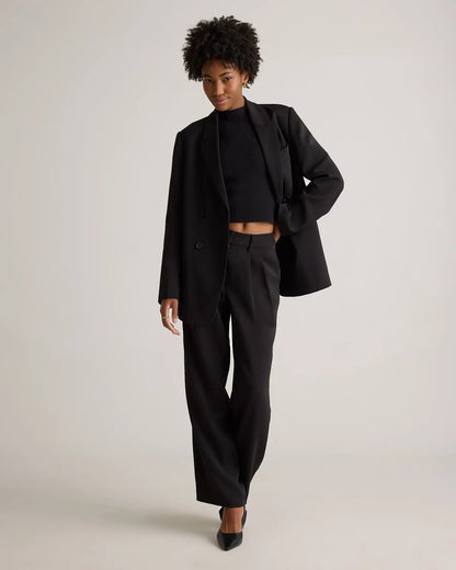 Stretch Crepe Relaxed Double-Breasted Blazer - US 5077