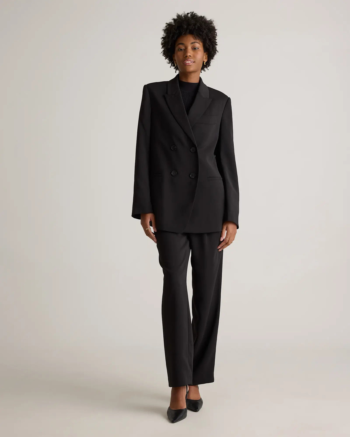 Stretch Crepe Relaxed Double-Breasted Blazer - US 5077