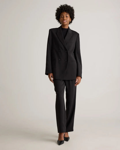 Stretch Crepe Relaxed Double-Breasted Blazer - US 5077
