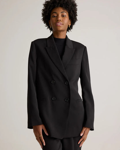 Stretch Crepe Relaxed Double-Breasted Blazer - US 5077