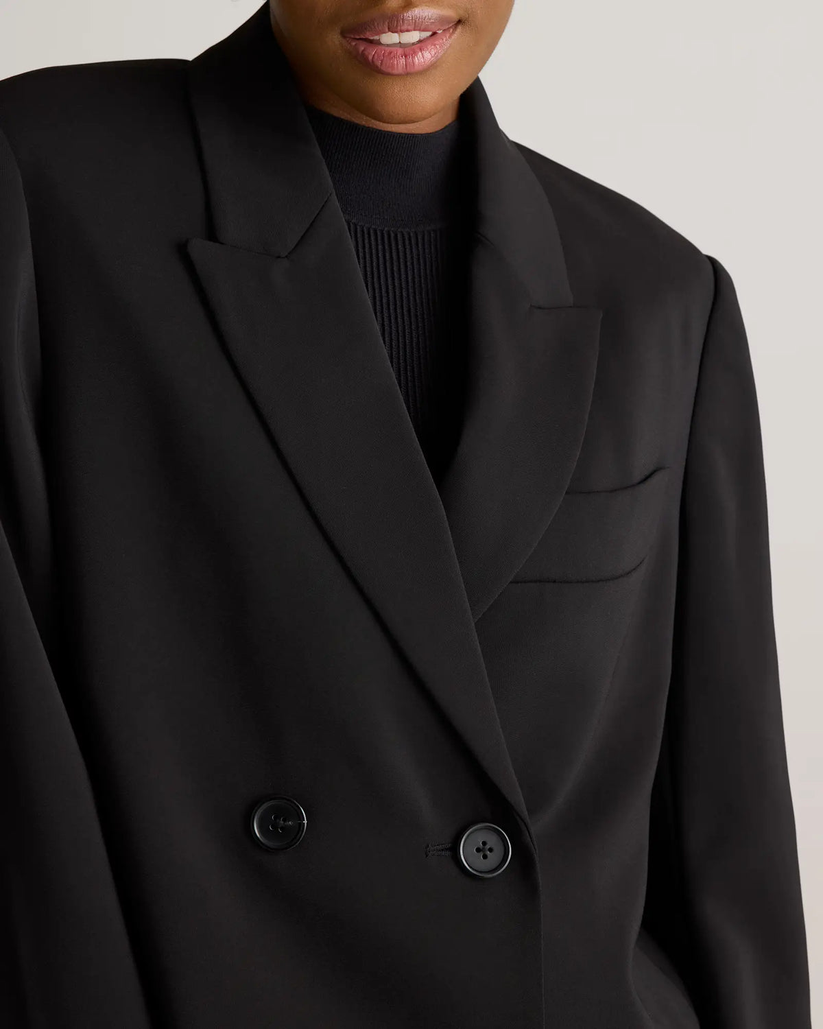 Stretch Crepe Relaxed Double-Breasted Blazer - US 5077