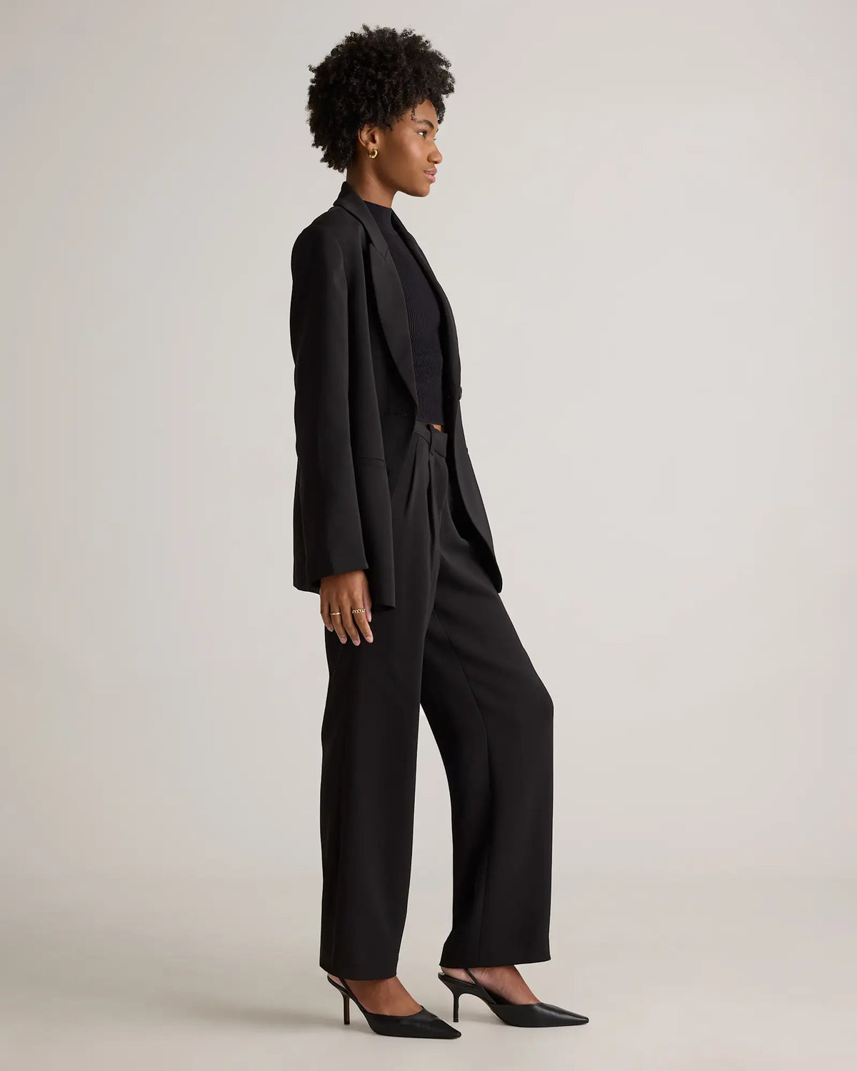 Stretch Crepe Relaxed Double-Breasted Blazer - US 5077