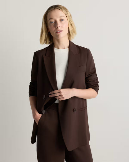 Stretch Crepe Relaxed Double-Breasted Blazer - US 5422
