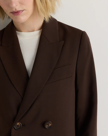 Stretch Crepe Relaxed Double-Breasted Blazer - US 5422