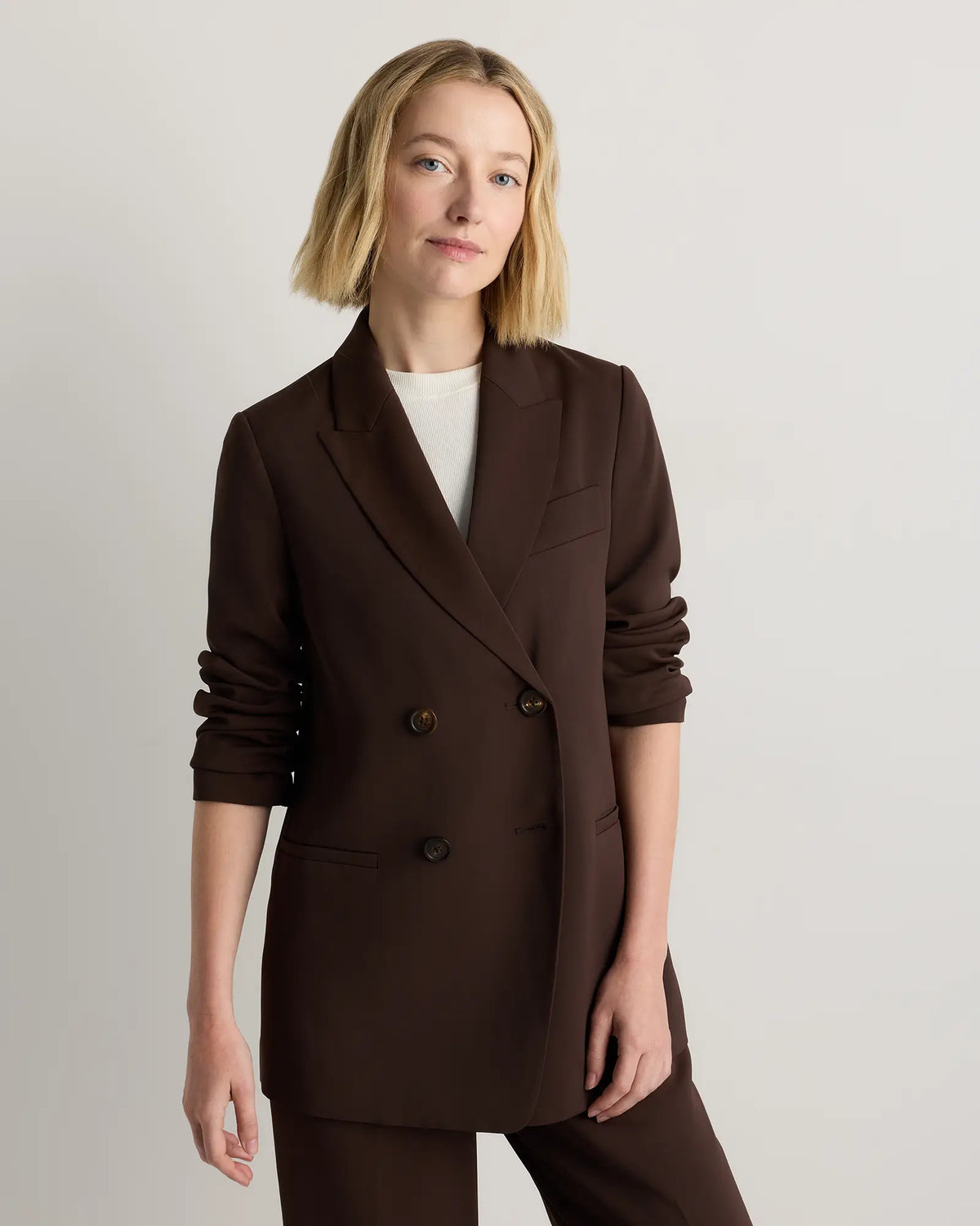 Stretch Crepe Relaxed Double-Breasted Blazer - US 5422
