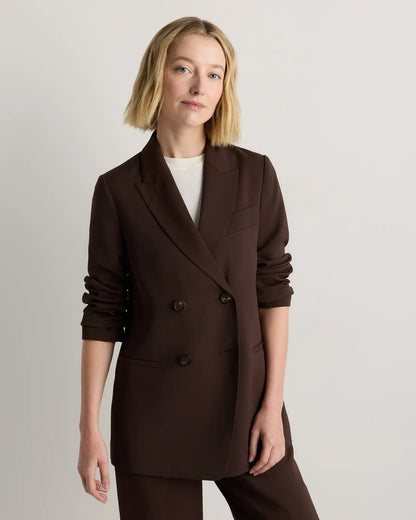 Stretch Crepe Relaxed Double-Breasted Blazer - US 5422