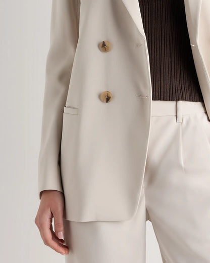 Stretch Crepe Relaxed Double-Breasted Blazer - US 7411