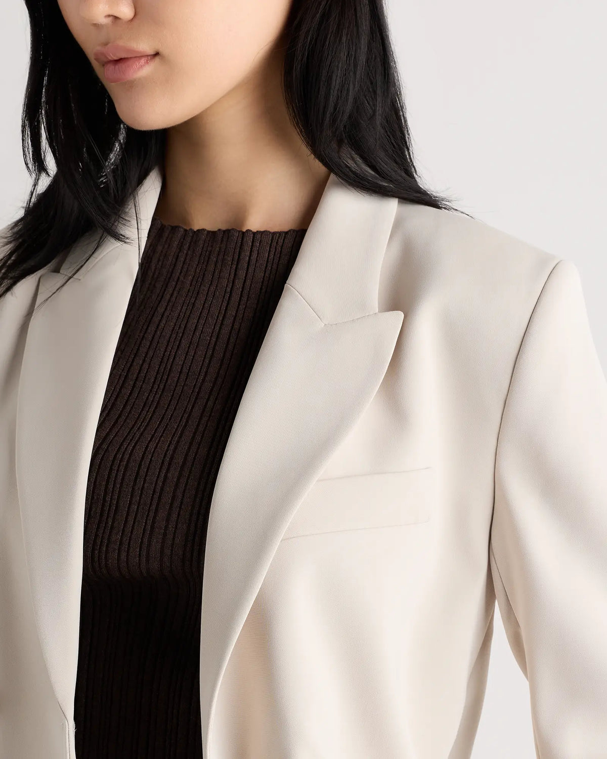 Stretch Crepe Relaxed Double-Breasted Blazer - US 7411