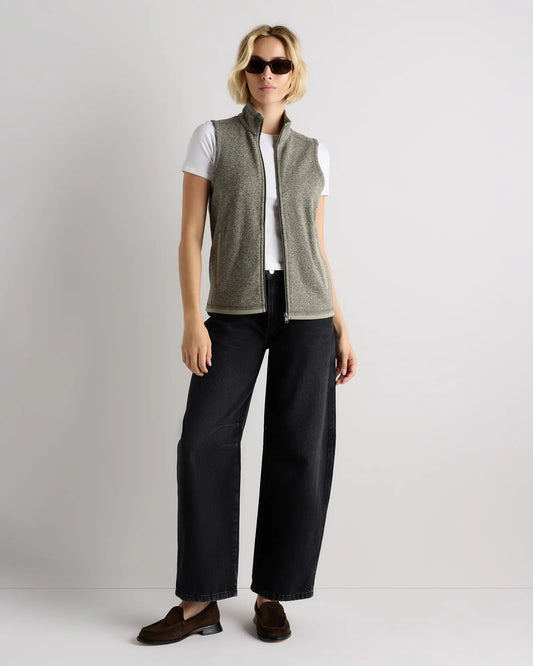 Sweater-Knit Fleece Full-Zip Vest - US 8086