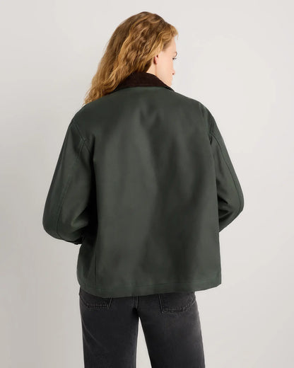 Organic Waxed Cotton Cropped Barn Jacket - US 4451