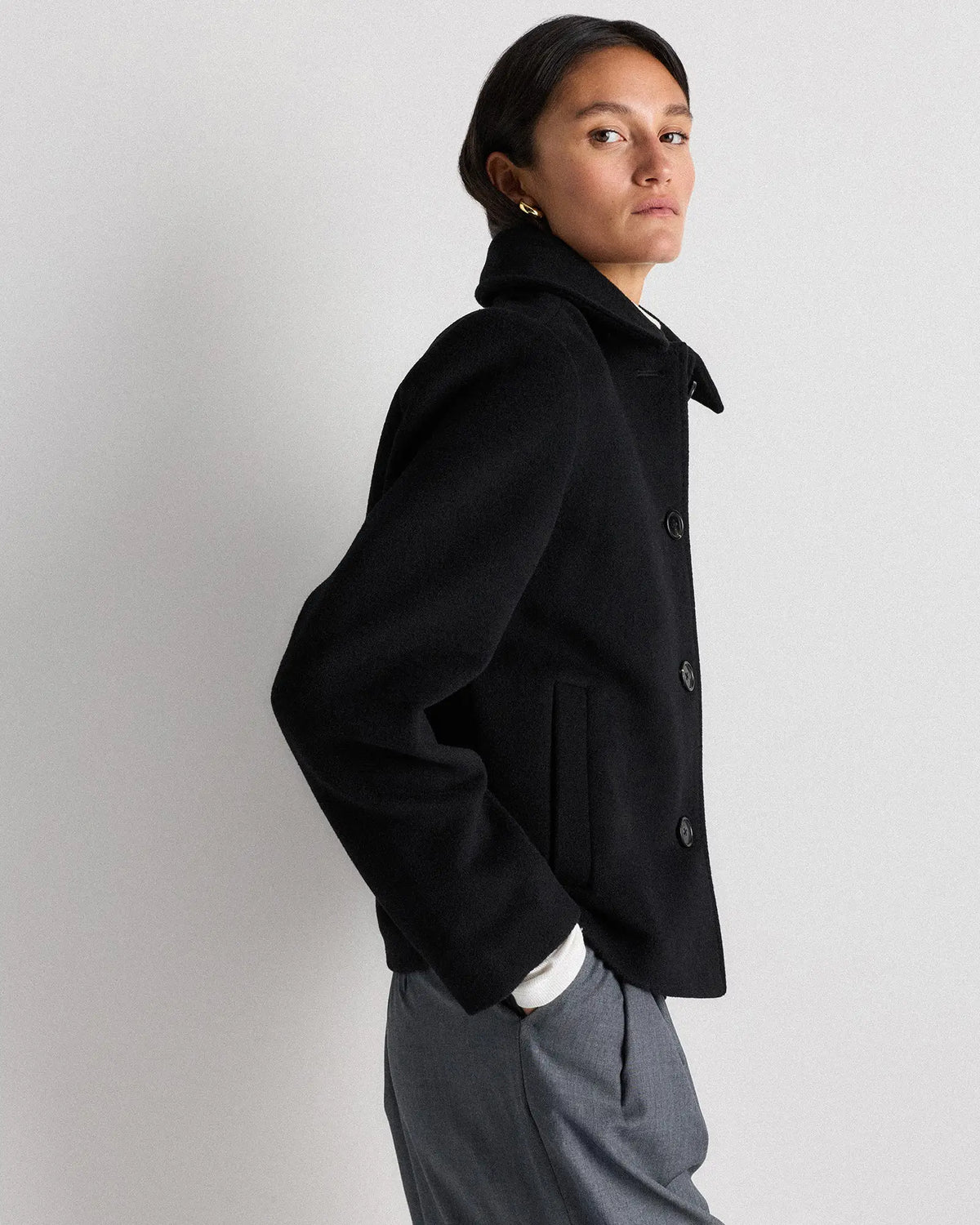Wool Cashmere Short Coat - US 4970
