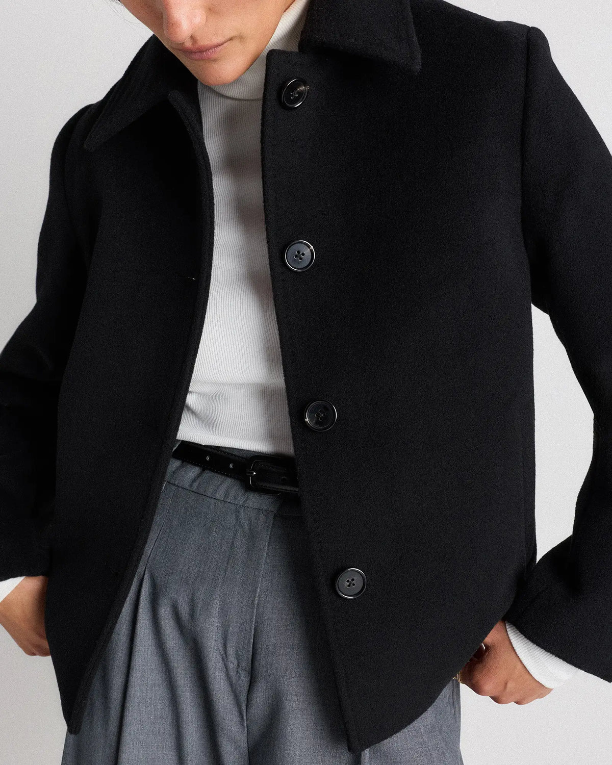 Wool Cashmere Short Coat - US 4970