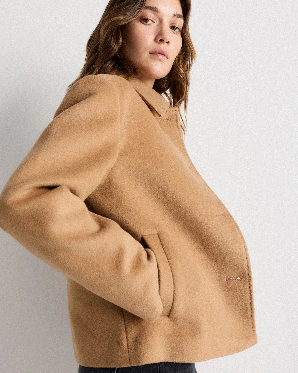 Wool Cashmere Short Coat - US 4022