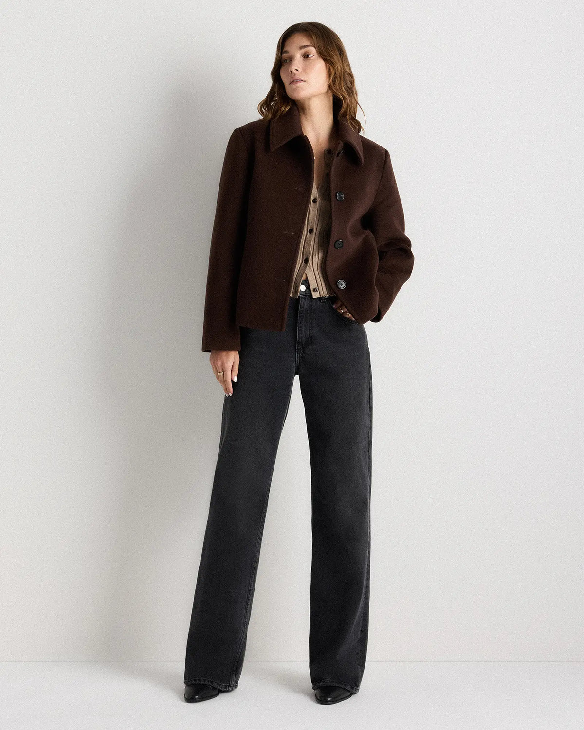 Wool Cashmere Short Coat - US 3187
