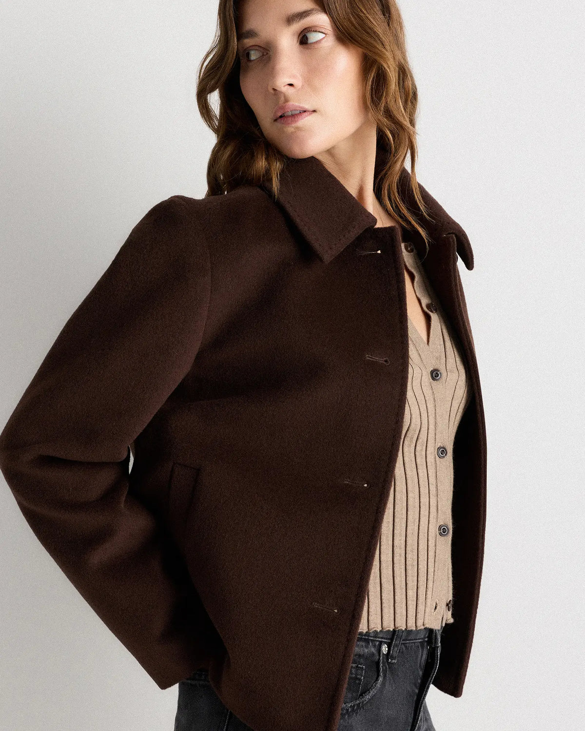 Wool Cashmere Short Coat - US 3187