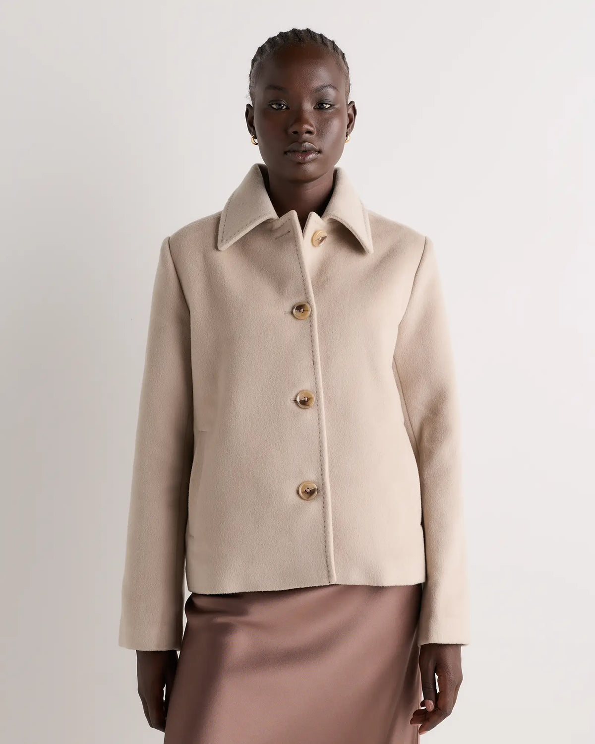 Wool Cashmere Short Coat - US 7212