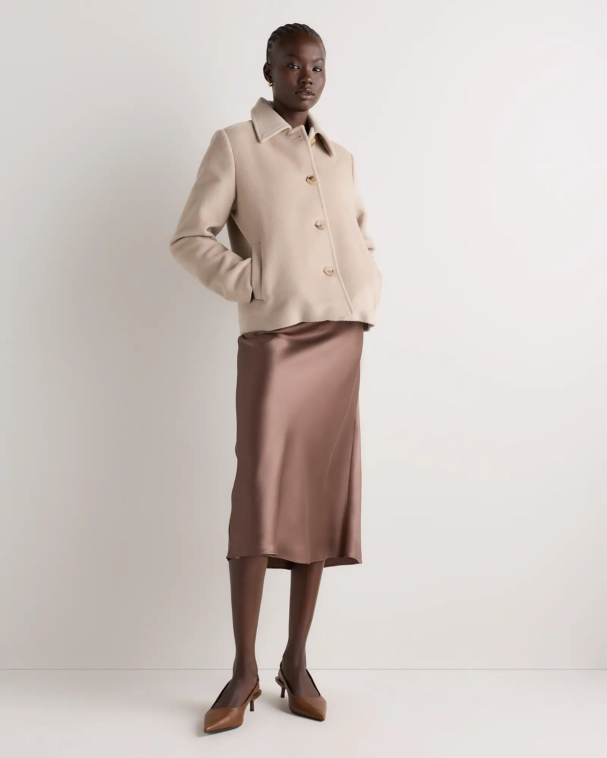 Wool Cashmere Short Coat - US 7212