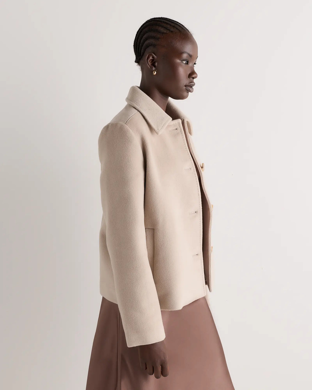 Wool Cashmere Short Coat - US 7212
