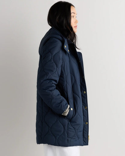 Featherless Quilted Hooded Long Puffer Jacket - US 4894