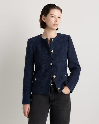 Tweed Collarless Jacket - US 9558