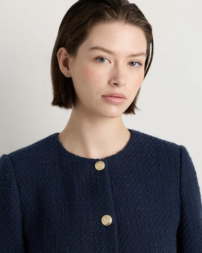 Tweed Collarless Jacket - US 9558