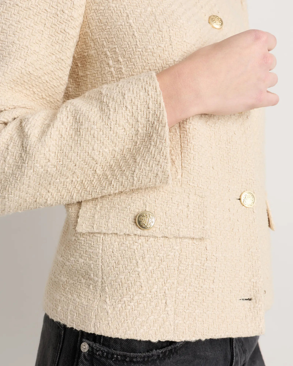 Tweed Collarless Jacket - US 5331