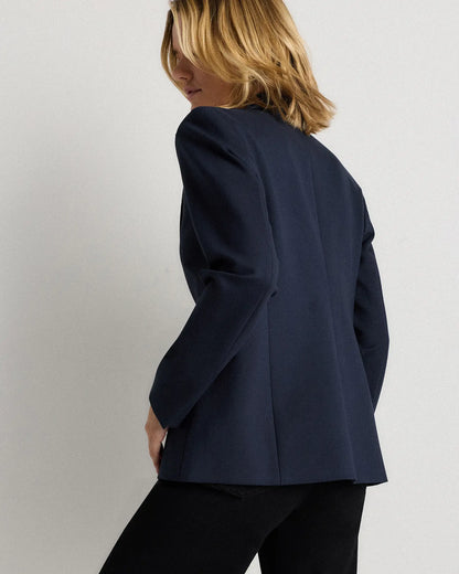 Ultra-Stretch Ponte Single-Breasted Blazer - US 6142