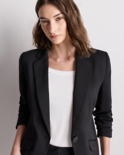 Stretch Crepe Cinched Waist Blazer - US 8818