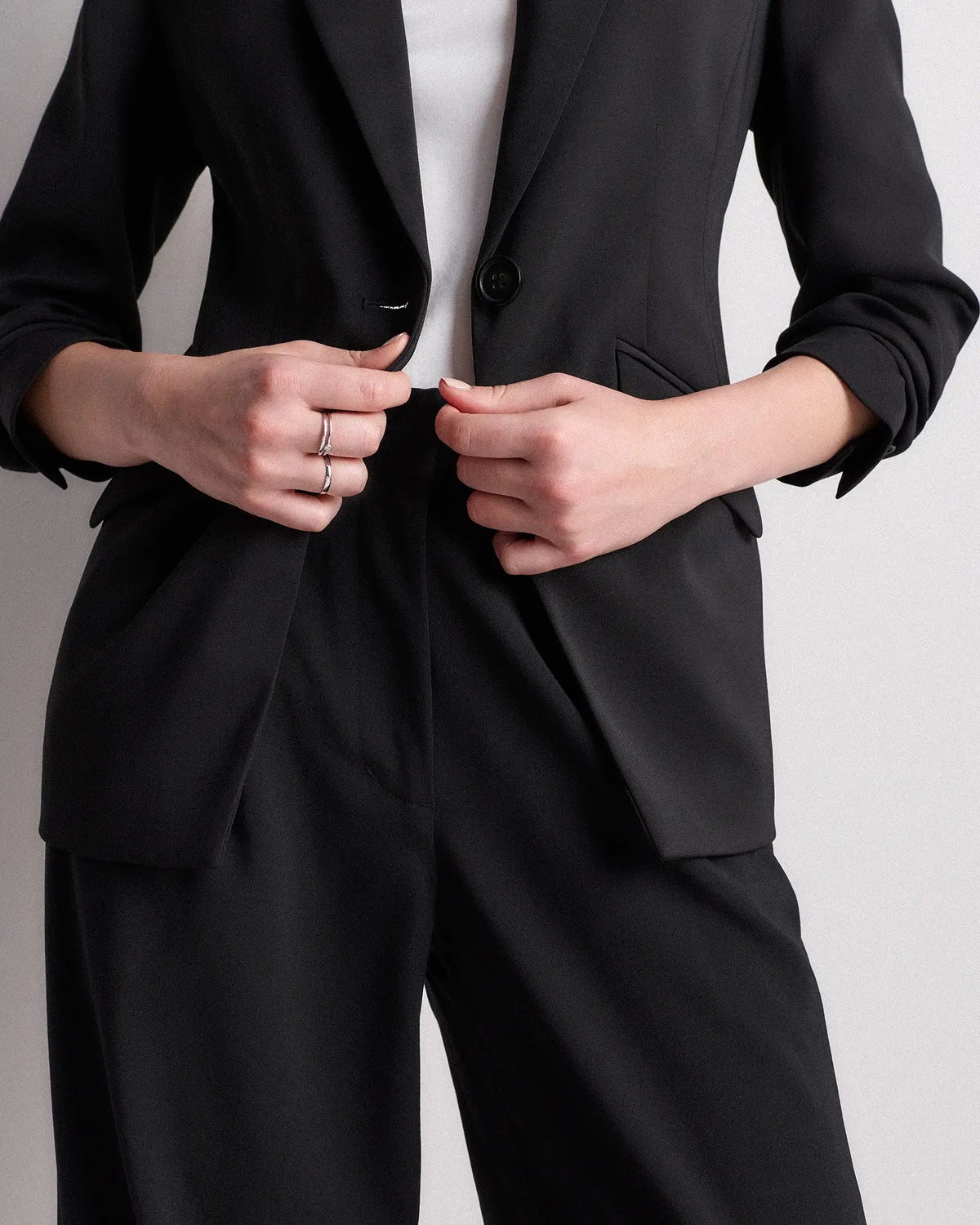 Stretch Crepe Cinched Waist Blazer - US 8818