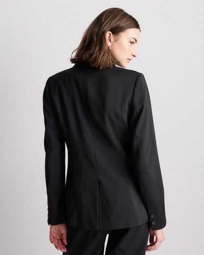 Stretch Crepe Cinched Waist Blazer - US 8818