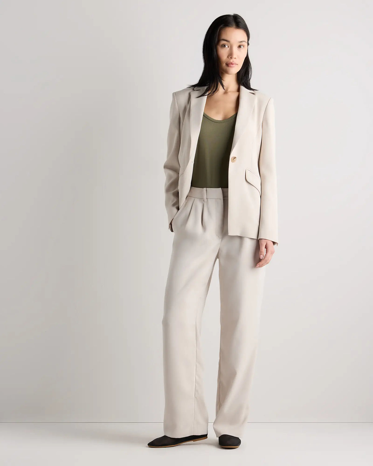 Stretch Crepe Cinched Waist Blazer - US 1742
