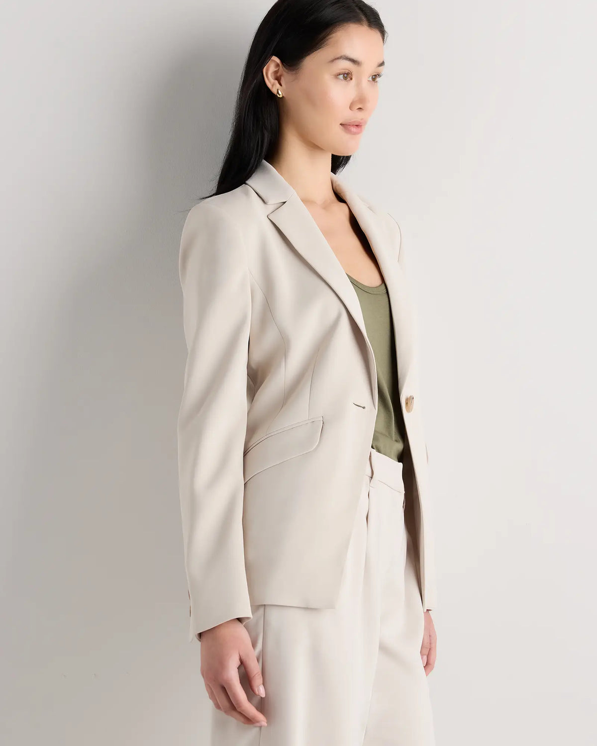 Stretch Crepe Cinched Waist Blazer - US 1742