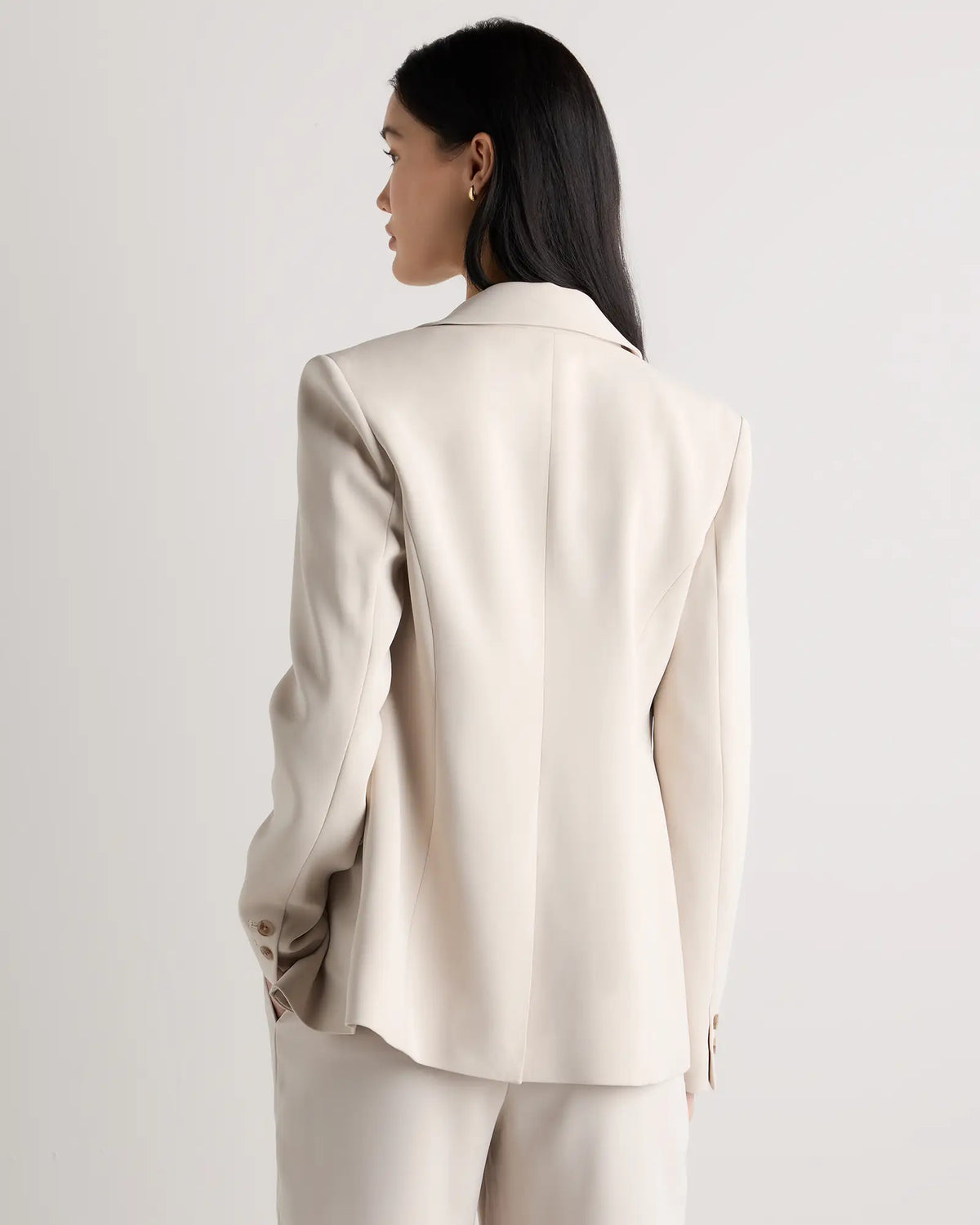 Stretch Crepe Cinched Waist Blazer - US 1742