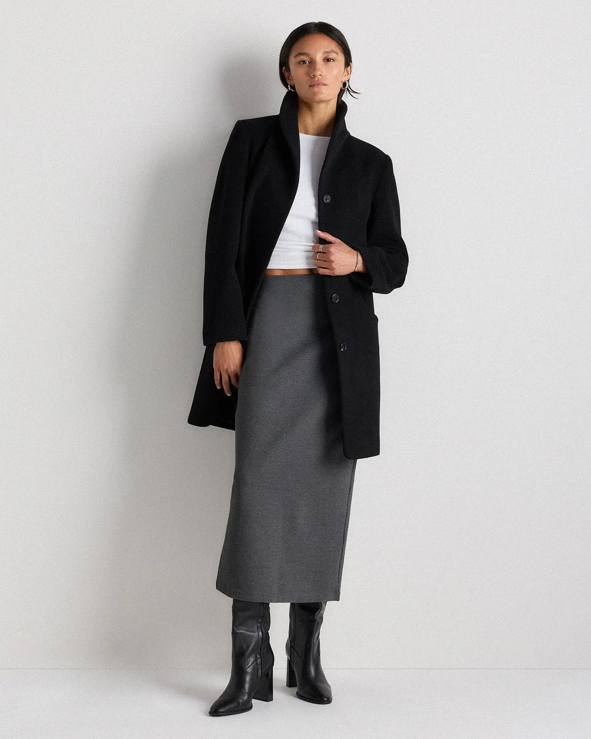 Wool Cashmere Cocoon Coat - US 6833