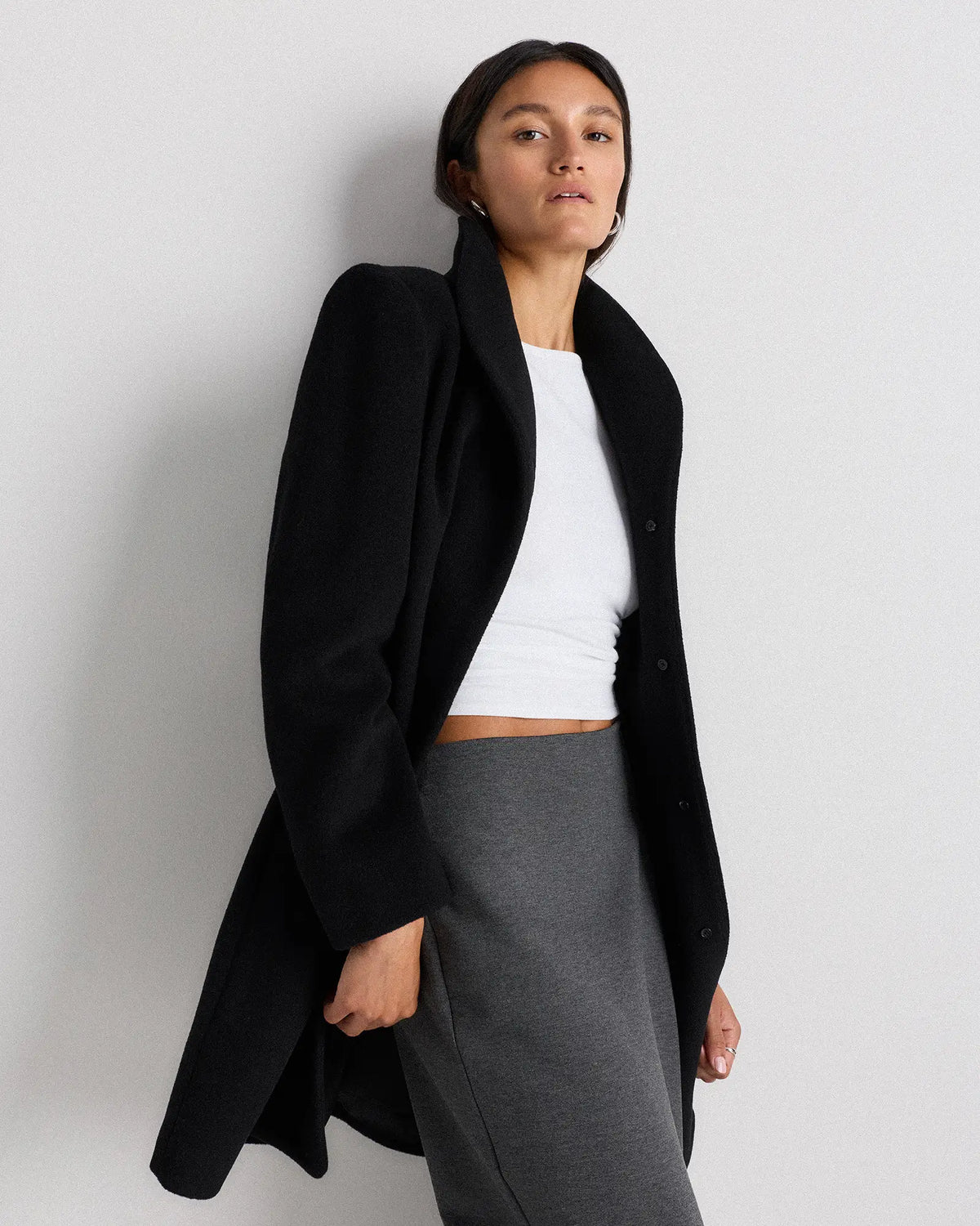 Wool Cashmere Cocoon Coat - US 6833