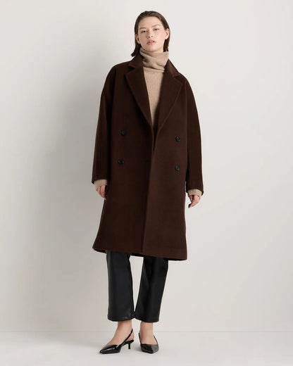 Wool Cashmere Double-Breasted Slouch Coat - US 2863