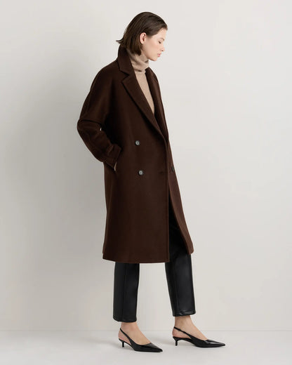 Wool Cashmere Double-Breasted Slouch Coat - US 2863