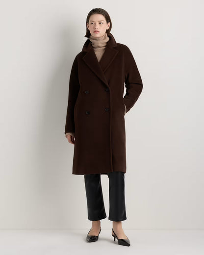 Wool Cashmere Double-Breasted Slouch Coat - US 2863