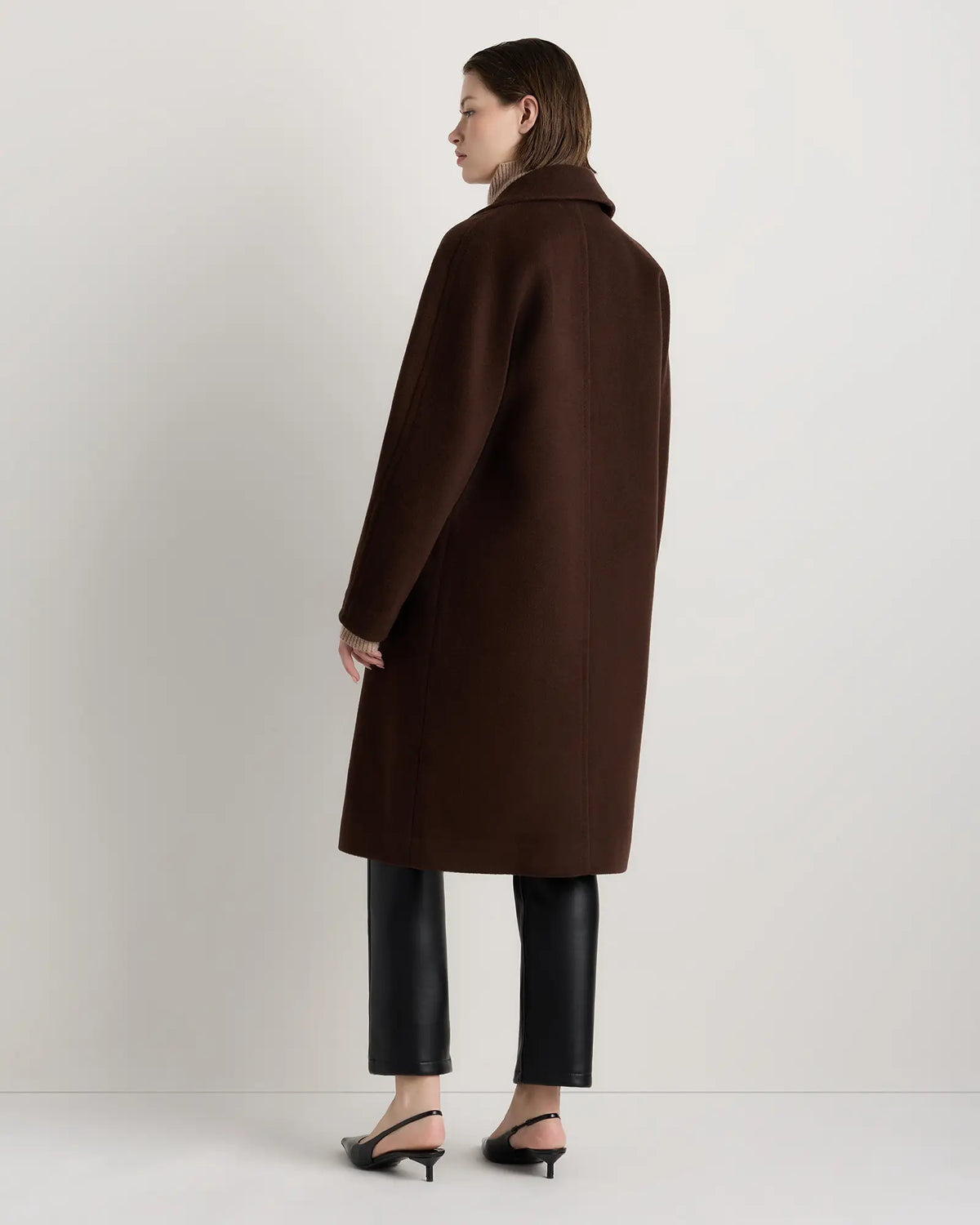 Wool Cashmere Double-Breasted Slouch Coat - US 2863