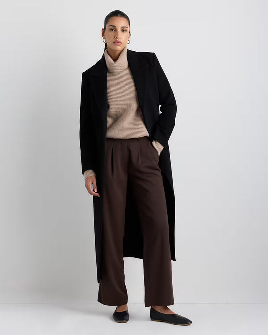 Wool Cashmere Tailored Long Coat - US 1135