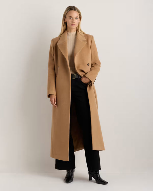 Wool Cashmere Tailored Long Coat - US 8824