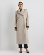 Wool Cashmere Tailored Long Coat - US 7630