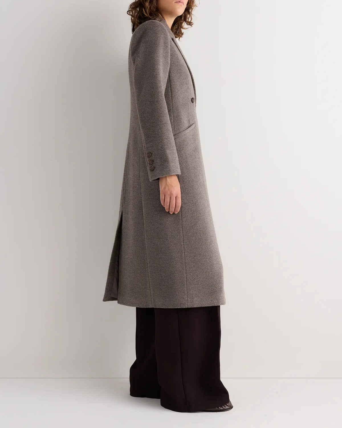 Wool Cashmere Tailored Long Coat - US 0111