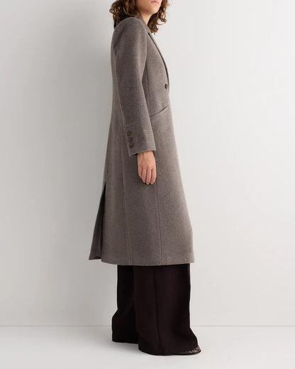 Wool Cashmere Tailored Long Coat - US 0111